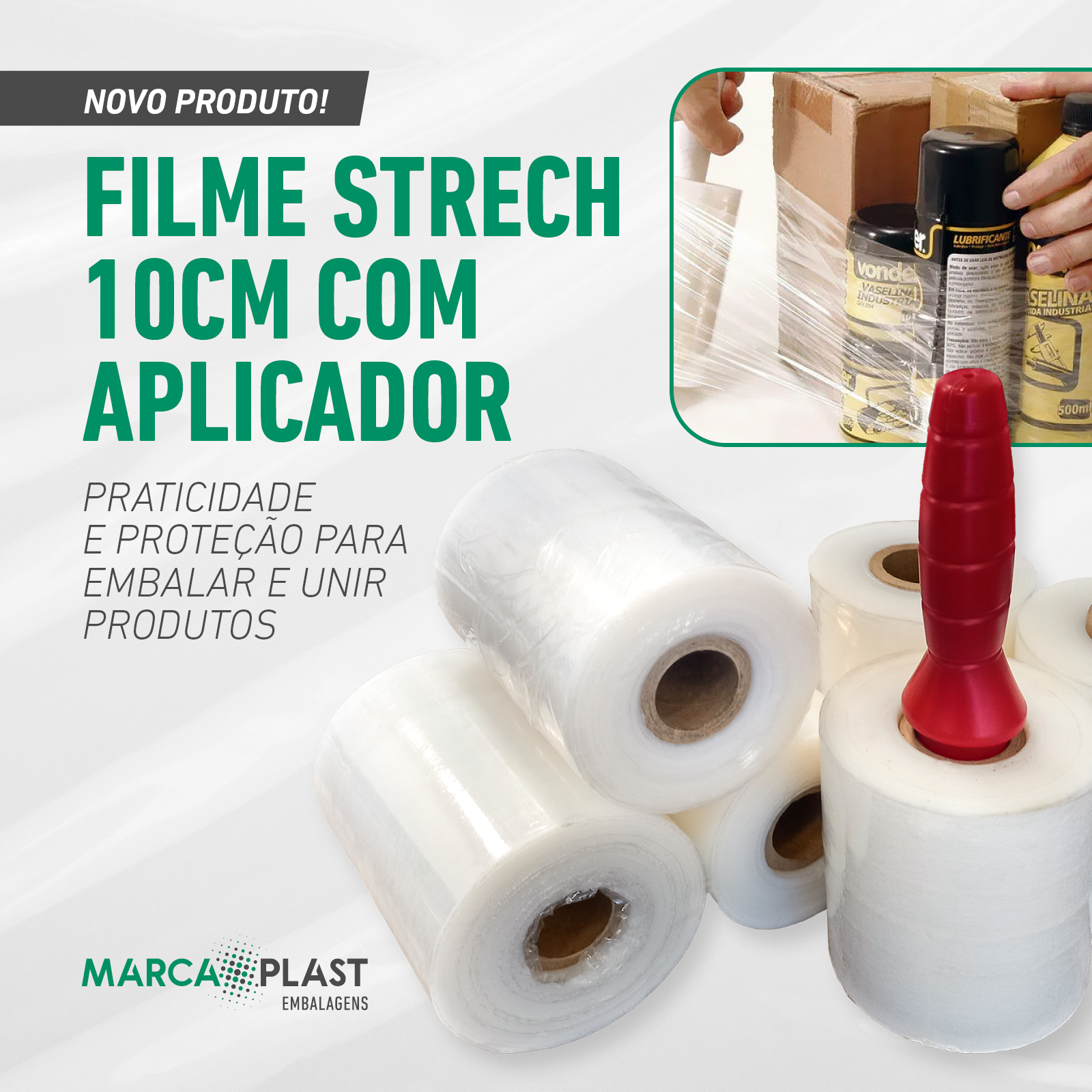 Novo produto: filme stretch 10cm com aplicador