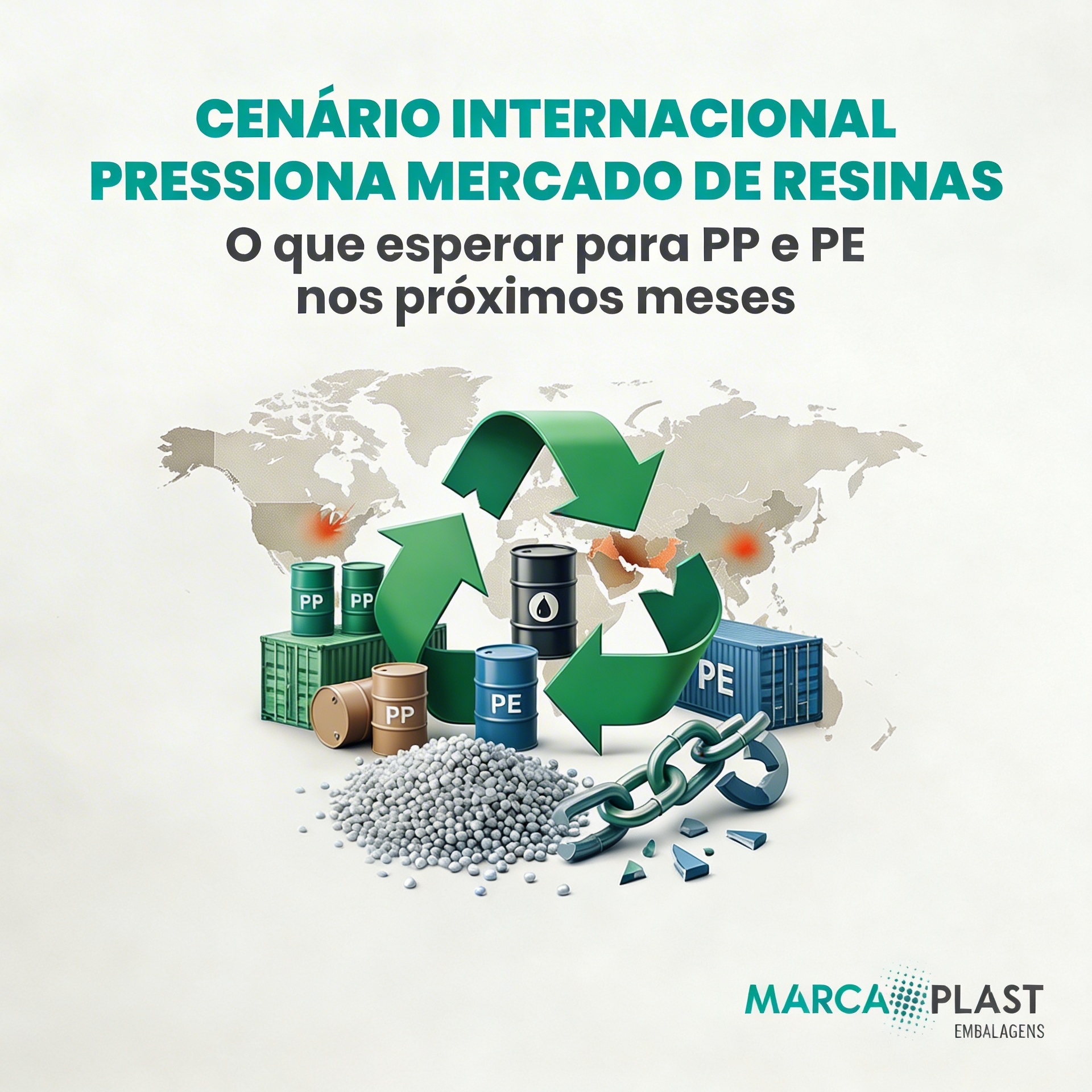 Cenário internacional pressiona mercado de resinas: o que esperar para PP e PE nos próximos meses