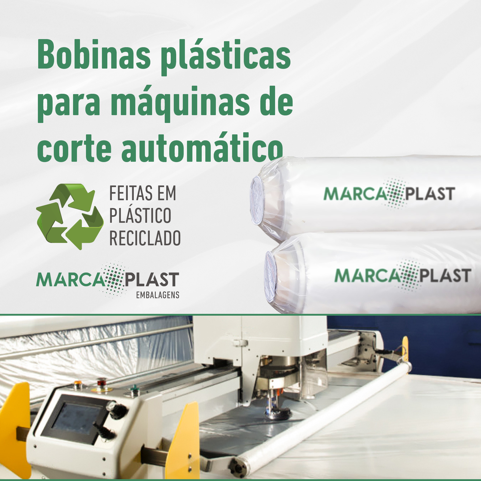 Bobinas plásticas para máquinas de corte automatizadas